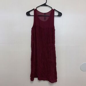 Liviana Conti Sleeveless Maxi Ruffle Dress Red Size Small